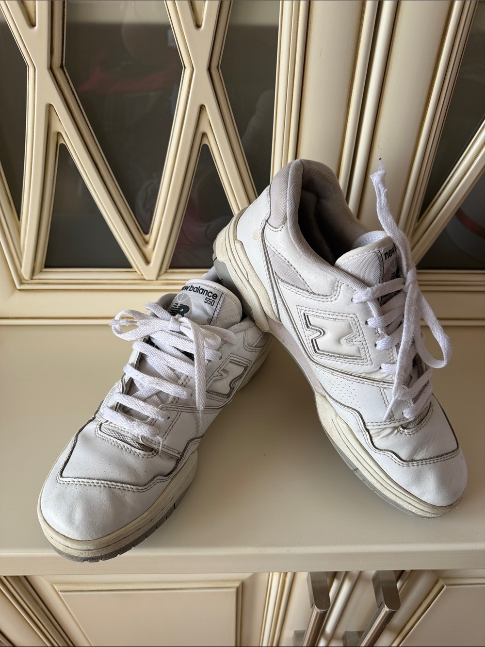 New Balance White Men’s Athletic Sneakers - Low Top Lace-Up